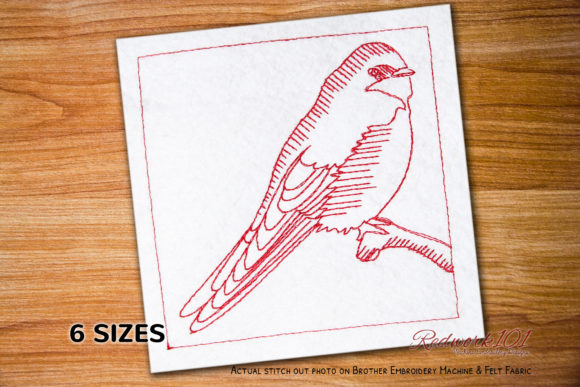 A Seasonal Review of the Swallow on a Tree Redwork Design