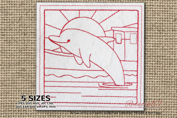 Dolphin Jumping in the Sea at Sunset Embroidery Review